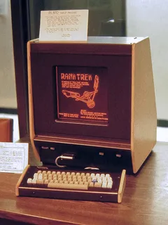 PLATO V Terminal with plasma display 1981 (Programmed Logic for Automated Teaching Operations), PLATO I was ~1960 the first generalized computer assisted instruction system